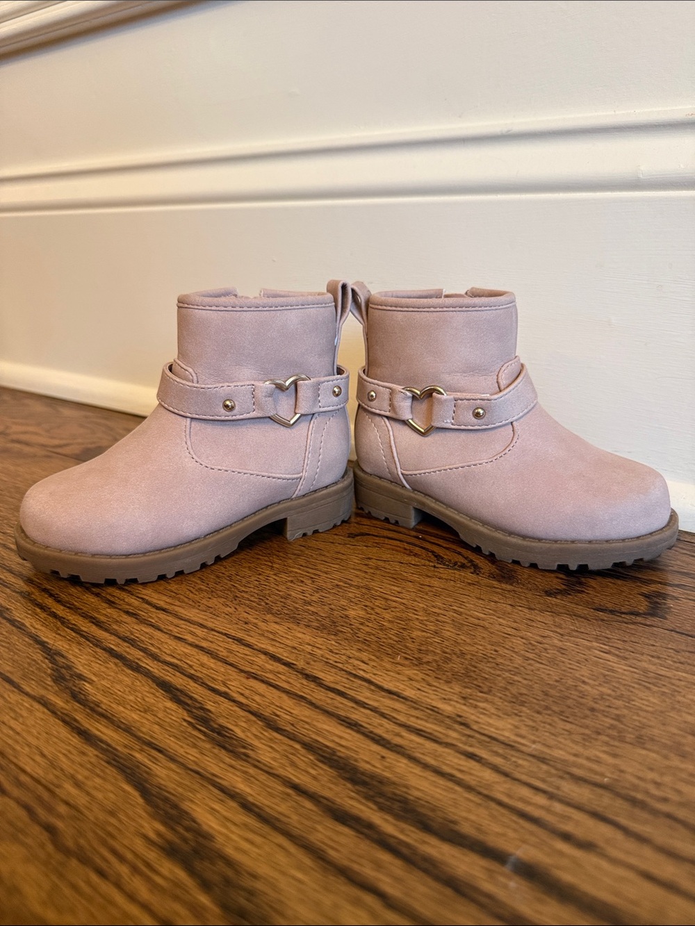 The Children's Place Light Pink Heart Buckle Ankle Boots - New w/o tags